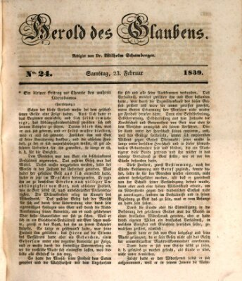 Herold des Glaubens Samstag 23. Februar 1839