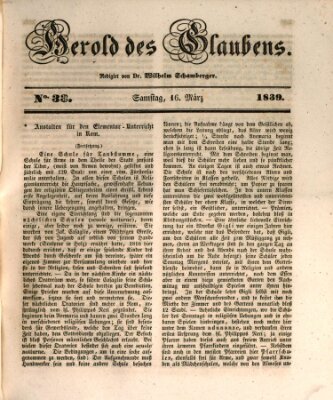 Herold des Glaubens Samstag 16. März 1839