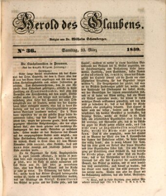 Herold des Glaubens Samstag 23. März 1839