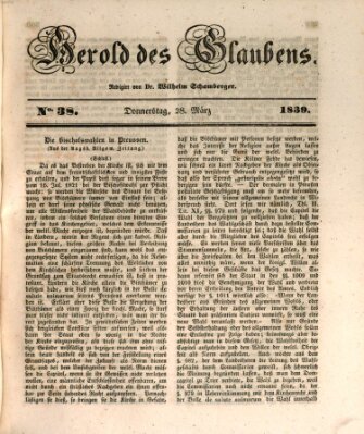 Herold des Glaubens Donnerstag 28. März 1839