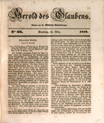 Herold des Glaubens Samstag 30. März 1839