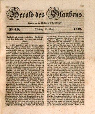 Herold des Glaubens Dienstag 23. April 1839