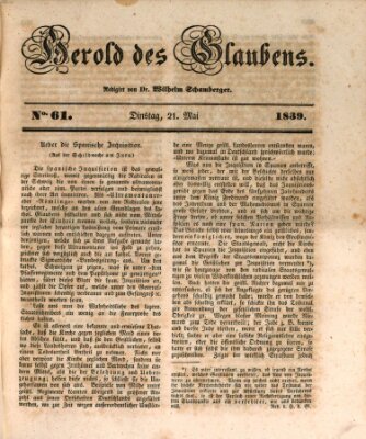 Herold des Glaubens Dienstag 21. Mai 1839