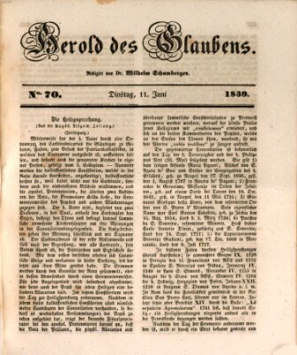 Herold des Glaubens Dienstag 11. Juni 1839