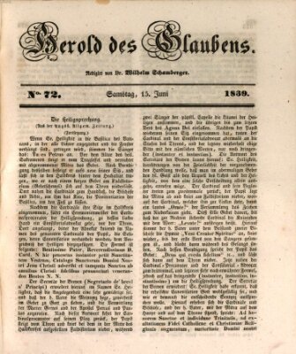 Herold des Glaubens Samstag 15. Juni 1839