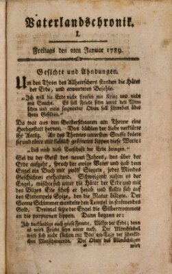 Vaterlandschronik (Deutsche Chronik) Freitag 2. Januar 1789