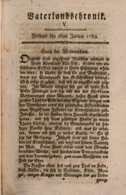 Vaterlandschronik (Deutsche Chronik) Freitag 16. Januar 1789