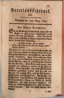 Vaterlandschronik (Deutsche Chronik) Dienstag 10. März 1789