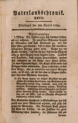 Vaterlandschronik (Deutsche Chronik) Freitag 3. April 1789