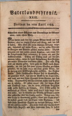 Vaterlandschronik (Deutsche Chronik) Freitag 10. April 1789