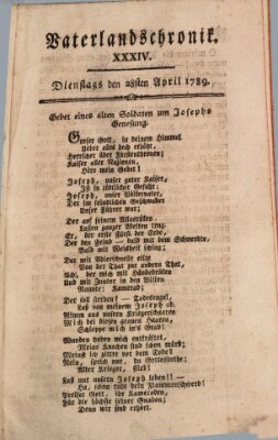 Vaterlandschronik (Deutsche Chronik) Dienstag 28. April 1789