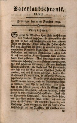 Vaterlandschronik (Deutsche Chronik) Freitag 12. Juni 1789