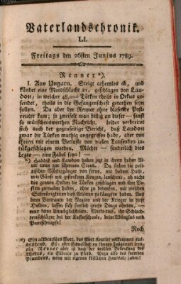 Vaterlandschronik (Deutsche Chronik) Freitag 26. Juni 1789