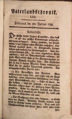 Vaterlandschronik (Deutsche Chronik) Freitag 3. Juli 1789