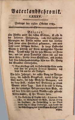 Vaterlandschronik (Deutsche Chronik) Freitag 23. Oktober 1789