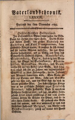 Vaterlandschronik (Deutsche Chronik) Freitag 6. November 1789