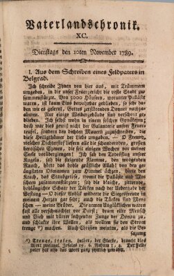 Vaterlandschronik (Deutsche Chronik) Dienstag 10. November 1789