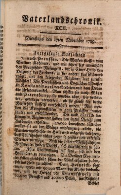 Vaterlandschronik (Deutsche Chronik) Dienstag 17. November 1789