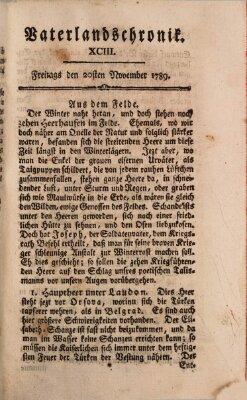Vaterlandschronik (Deutsche Chronik) Freitag 20. November 1789