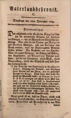 Vaterlandschronik (Deutsche Chronik) Dienstag 15. Dezember 1789