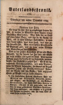 Vaterlandschronik (Deutsche Chronik) Dienstag 22. Dezember 1789