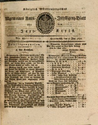 Allgemeines Amts- und Intelligenz-Blatt für den Jaxt-Kreis Mittwoch 8. Juni 1831