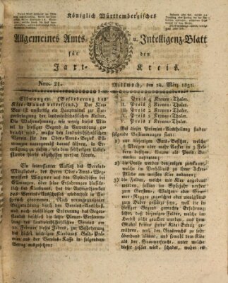 Allgemeines Amts- und Intelligenz-Blatt für den Jaxt-Kreis Mittwoch 14. März 1832