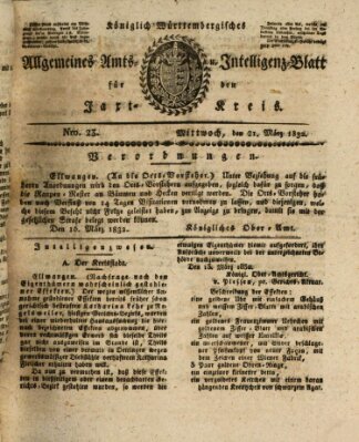 Allgemeines Amts- und Intelligenz-Blatt für den Jaxt-Kreis Mittwoch 21. März 1832