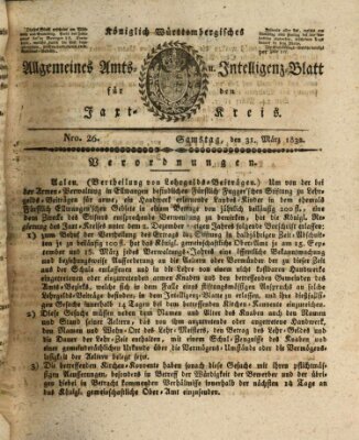 Allgemeines Amts- und Intelligenz-Blatt für den Jaxt-Kreis Samstag 31. März 1832