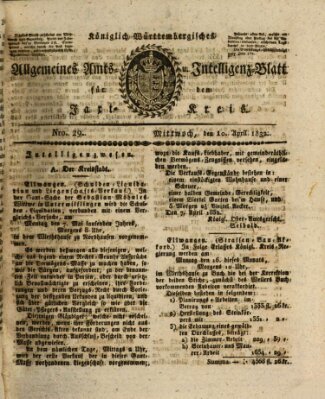 Allgemeines Amts- und Intelligenz-Blatt für den Jaxt-Kreis Dienstag 10. April 1832