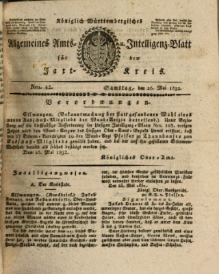 Allgemeines Amts- und Intelligenz-Blatt für den Jaxt-Kreis Samstag 26. Mai 1832