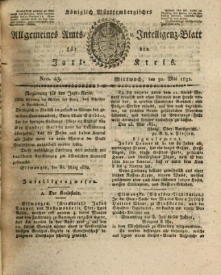 Allgemeines Amts- und Intelligenz-Blatt für den Jaxt-Kreis Mittwoch 30. Mai 1832