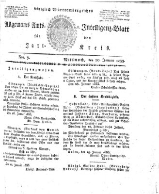 Allgemeines Amts- und Intelligenz-Blatt für den Jaxt-Kreis Mittwoch 30. Januar 1833