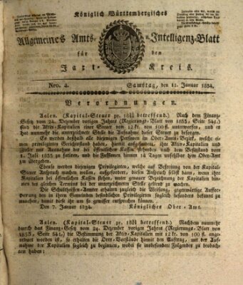 Allgemeines Amts- und Intelligenz-Blatt für den Jaxt-Kreis Samstag 11. Januar 1834