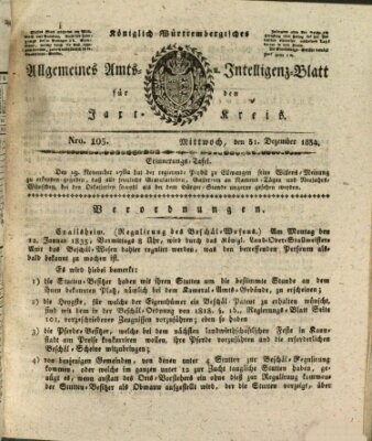 Allgemeines Amts- und Intelligenz-Blatt für den Jaxt-Kreis Mittwoch 31. Dezember 1834