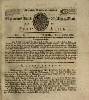 Allgemeines Amts- und Intelligenz-Blatt für den Jaxt-Kreis Samstag 31. Januar 1835