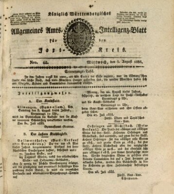 Allgemeines Amts- und Intelligenz-Blatt für den Jaxt-Kreis Mittwoch 5. August 1835