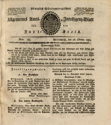 Allgemeines Amts- und Intelligenz-Blatt für den Jaxt-Kreis Mittwoch 28. Oktober 1835