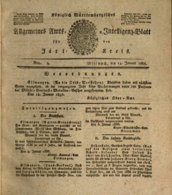 Allgemeines Amts- und Intelligenz-Blatt für den Jaxt-Kreis Mittwoch 13. Januar 1836