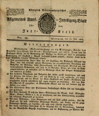 Allgemeines Amts- und Intelligenz-Blatt für den Jaxt-Kreis Mittwoch 20. Juli 1836