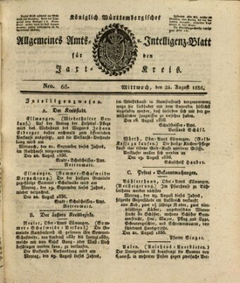 Allgemeines Amts- und Intelligenz-Blatt für den Jaxt-Kreis Mittwoch 24. August 1836