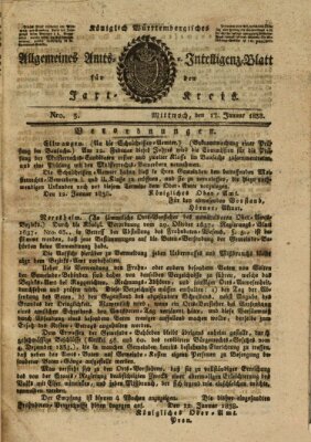 Allgemeines Amts- und Intelligenz-Blatt für den Jaxt-Kreis Mittwoch 17. Januar 1838