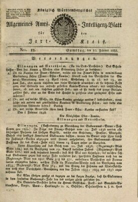 Allgemeines Amts- und Intelligenz-Blatt für den Jaxt-Kreis Samstag 10. Februar 1838