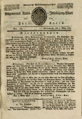 Allgemeines Amts- und Intelligenz-Blatt für den Jaxt-Kreis Mittwoch 7. März 1838