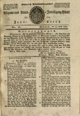 Allgemeines Amts- und Intelligenz-Blatt für den Jaxt-Kreis Mittwoch 11. April 1838