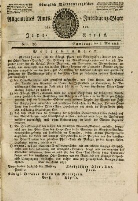 Allgemeines Amts- und Intelligenz-Blatt für den Jaxt-Kreis Samstag 5. Mai 1838