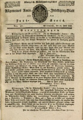Allgemeines Amts- und Intelligenz-Blatt für den Jaxt-Kreis Mittwoch 13. Juni 1838