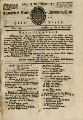 Allgemeines Amts- und Intelligenz-Blatt für den Jaxt-Kreis Samstag 23. Juni 1838