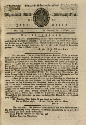 Allgemeines Amts- und Intelligenz-Blatt für den Jaxt-Kreis Mittwoch 17. Oktober 1838