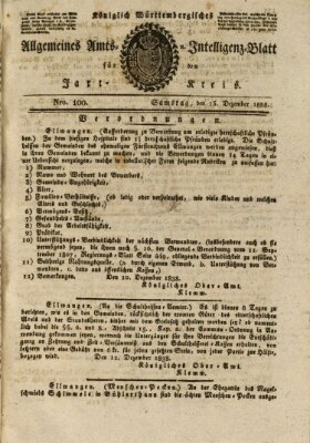 Allgemeines Amts- und Intelligenz-Blatt für den Jaxt-Kreis Samstag 15. Dezember 1838